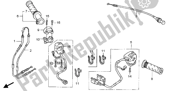 Alle onderdelen voor de Schakelaar & Kabel van de Honda VTR 1000 SP 2006