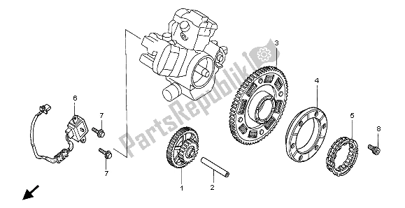 Tutte le parti per il Generatore Di Impulsi E Frizione Di Avviamento del Honda VTR 1000F 1999