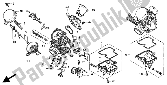 All parts for the Carburetor (component Parts) of the Honda CB 500S 1998