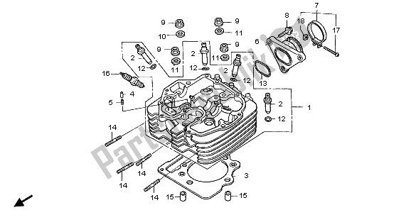 Alle onderdelen voor de Cilinderkop van de Honda TRX 400 EX Sportrax 2003