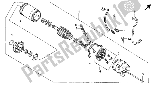 All parts for the Starting Motor of the Honda NTV 650 1996