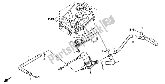 All parts for the Air Injection Control Valve of the Honda XL 1000V 2008