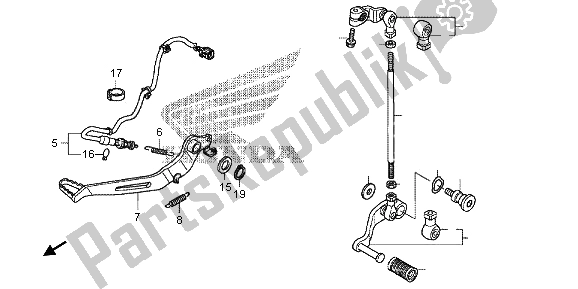 Alle onderdelen voor de Pedaal van de Honda VFR 1200 XD 2012