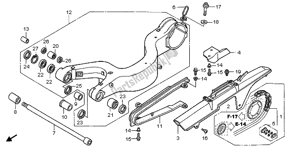 Tutte le parti per il Forcellone del Honda VFR 800A 2006