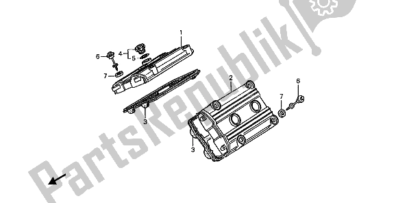 All parts for the Cylinder Head Cover of the Honda ST 1100 1992