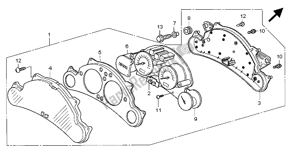 All parts for the Meter (mph) of the Honda CBF 600 SA 2005