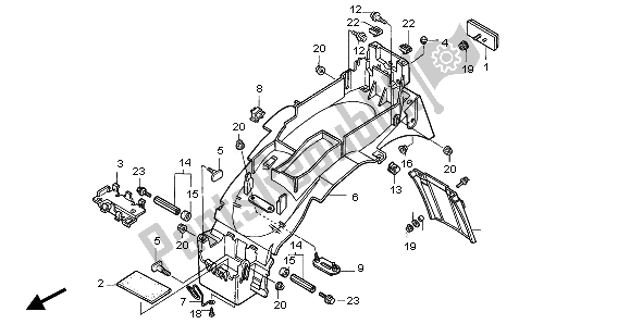 All parts for the Rear Fender of the Honda CB 1000F 1995