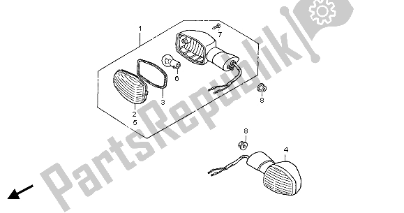 Tutte le parti per il Winker del Honda CBF 500A 2006