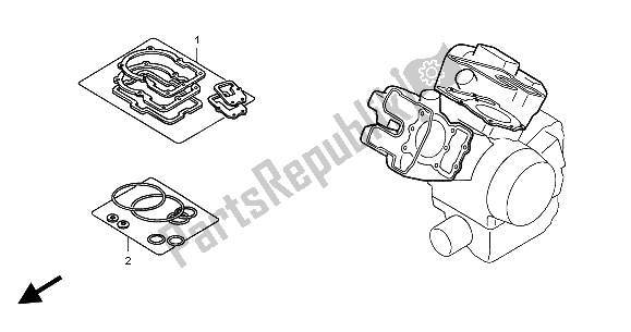 All parts for the Eop-1 Gasket Kit A of the Honda VTX 1300S 2004