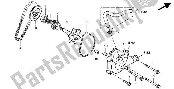 Todas as partes de Bomba De água do Honda VTR 1000F 1997