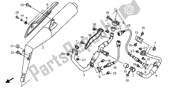 All parts for the Exhaust Muffler of the Honda XL 125V 2010
