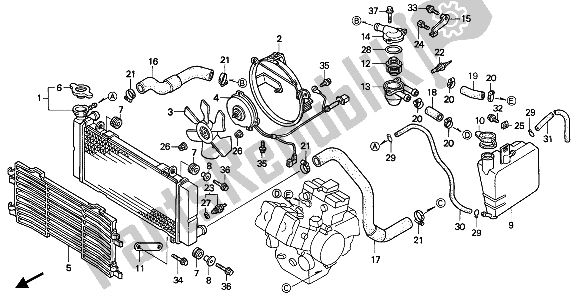 Todas las partes para Radiador de Honda VFR 750F 1990