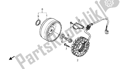 All parts for the Generator of the Honda VT 750C 2006