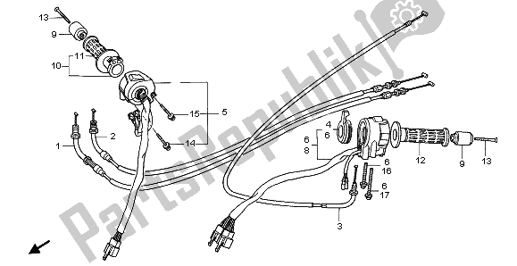 All parts for the Switch & Cable of the Honda CBR 1000F 1997