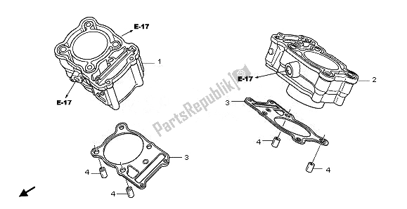 Todas las partes para Cilindro de Honda NSA 700A 2008