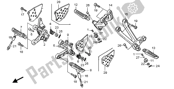 Alle onderdelen voor de Stap van de Honda VTR 1000 SP 2006