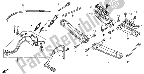 Todas as partes de Pedal E Passo do Honda TRX 420 FE Fourtrax Rancher 4X4 ES 2011