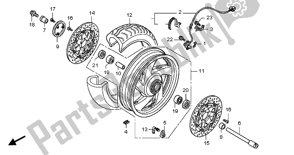 Toutes les pièces pour le Roue Avant du Honda GL 1800A 2001