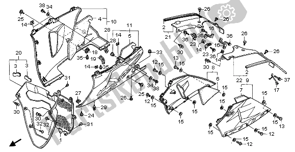 Toutes les pièces pour le Capot Inférieur du Honda RVF 750R 1995