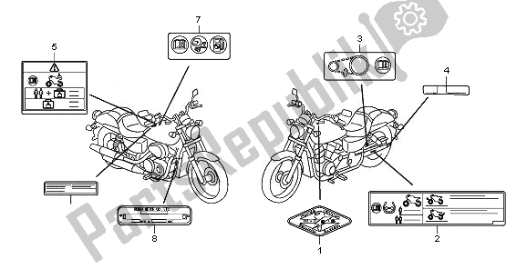 All parts for the Caution Label of the Honda VT 750S 2011