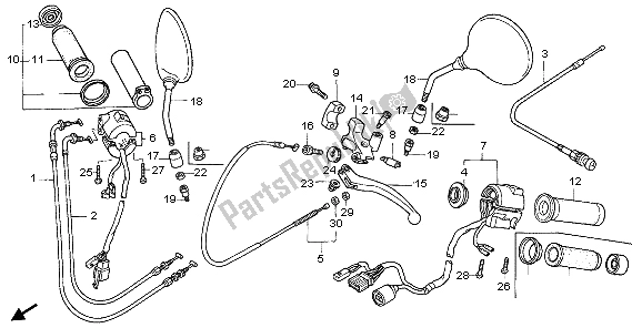 Todas las partes para Interruptor De La Manija de Honda VT 750 CA 2007