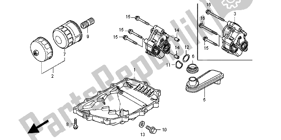 All parts for the Oil Pan & Oil Pump of the Honda NC 700 XD 2012