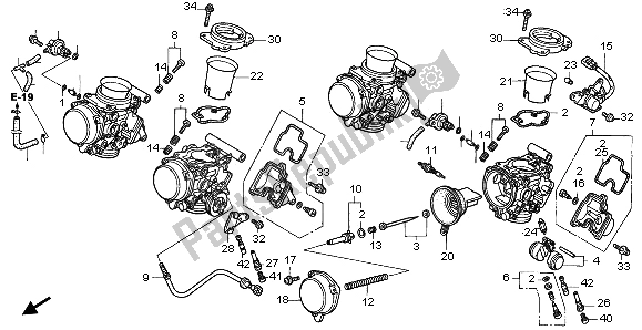 Alle onderdelen voor de Carburateur (onderdelen) van de Honda CBR 1100 XX 1997