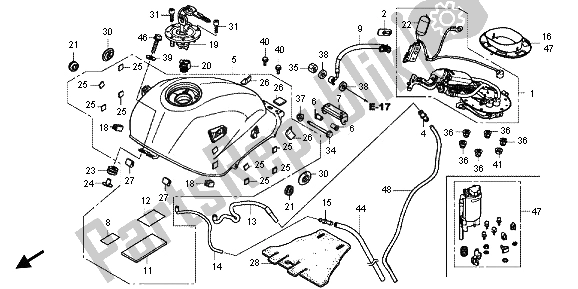 All parts for the Fuel Tank & Fuel Pump of the Honda VFR 800X 2013