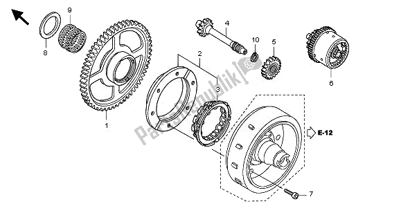 All parts for the Starting Gear of the Honda TRX 680 FA Fourtrax Rincon 2008