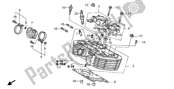 Alle onderdelen voor de Cilinderkop Achter van de Honda VT 125C 2003