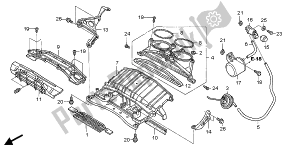 Todas las partes para Conducto De Entrada De Aire Y Válvula Solenoide de Honda CBR 1000 RR 2006