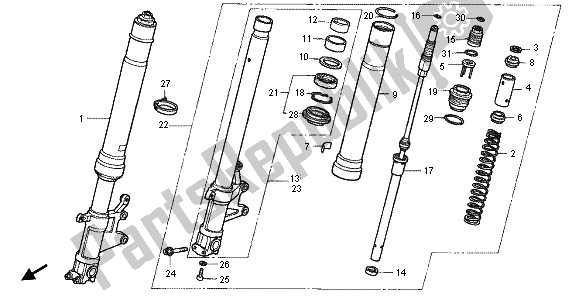 Tutte le parti per il Forcella Anteriore del Honda RVF 400R 1995