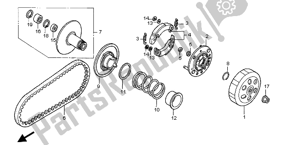 Tutte le parti per il Faccia Guidata del Honda NPS 50 2009
