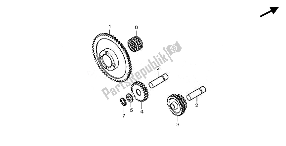 All parts for the Starting Gear of the Honda TRX 250 EX 2008