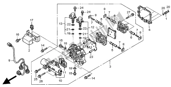 All parts for the Main Valve Body of the Honda TRX 680 FA Fourtrax Rincon 2010