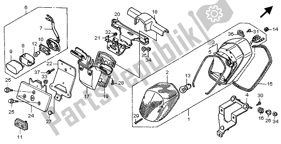 Toutes les pièces pour le Feu Arrière du Honda VT 1100C3 1998