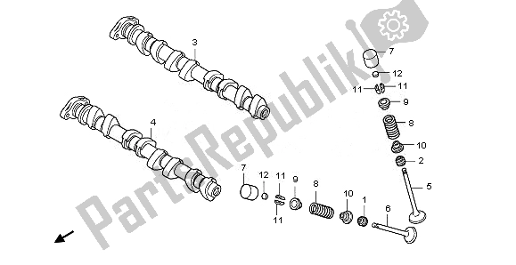 All parts for the Camshaft & Valve of the Honda CBF 1000 FA 2011