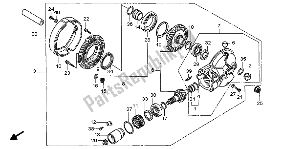 All parts for the Final Drive Gear of the Honda NT 650V 2003