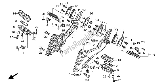 Alle onderdelen voor de Stap van de Honda CB 600F Hornet 2008