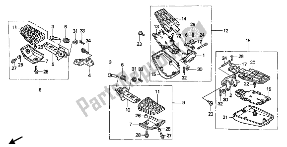 Toutes les pièces pour le étape du Honda PC 800 1990