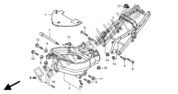 Alle onderdelen voor de Frame Lichaam van de Honda CBR 900 RR 2000