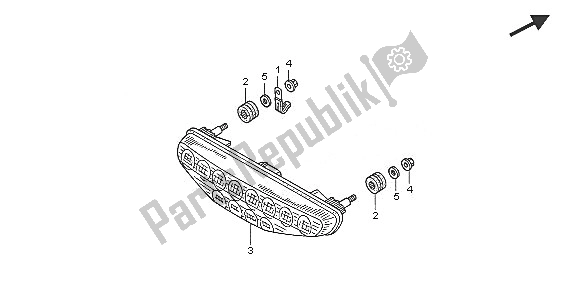 All parts for the Taillight of the Honda TRX 400 EX Sportrax 2005