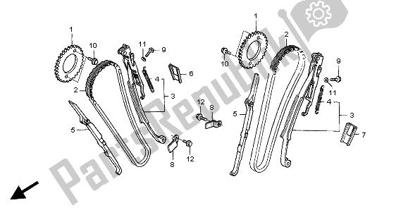 Todas las partes para Cadena De Levas Y Tensor de Honda XL 650V Transalp 2004