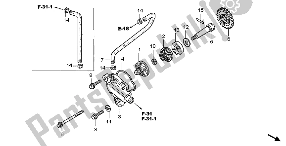 Alle onderdelen voor de Waterpomp van de Honda CBR 125 RW 2006