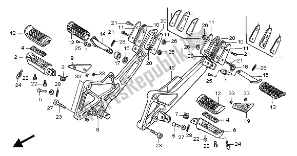 Tutte le parti per il Passo del Honda CB 600F Hornet 2002