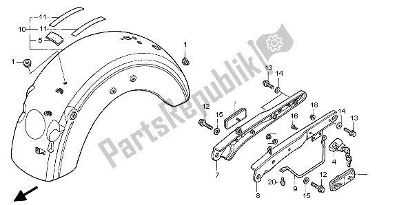 Todas las partes para Guardabarros Trasero de Honda VT 1100C2 1998