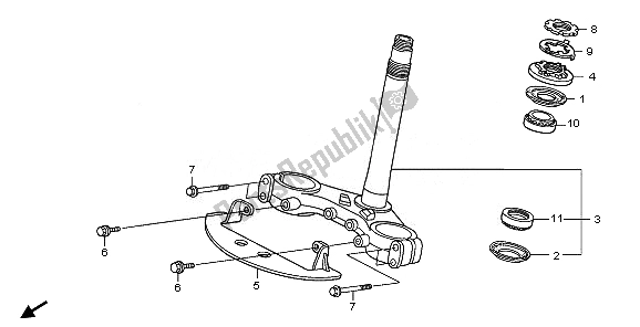 All parts for the Steering Stem of the Honda XL 1000V 2008