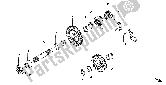 All parts for the Kick Starter Spindle of the Honda CRF 450X 2006