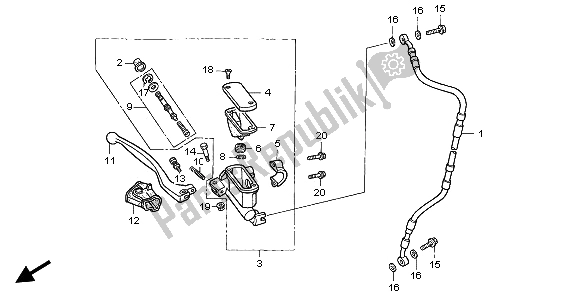 Todas las partes para Cilindro Maestro Del Freno Delantero de Honda CR 500R 1995