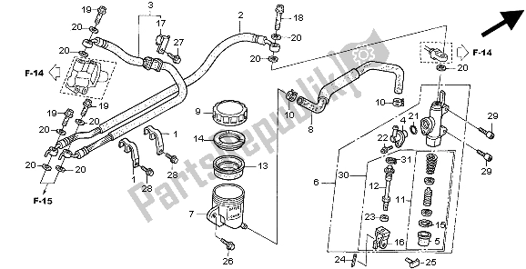 Todas las partes para Rr. Cilindro Maestro Del Freno de Honda CBR 1100 XX 1998